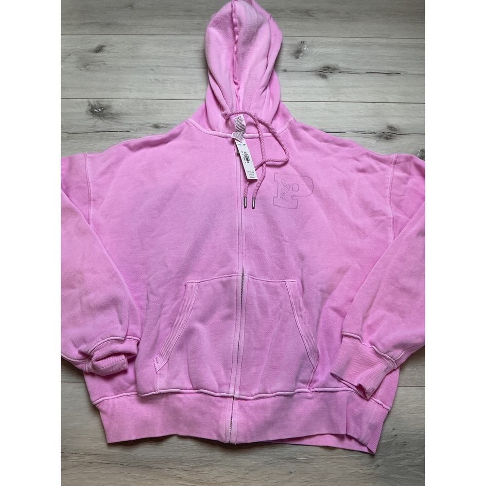 Victoria's Secret Pink Embroidered Logo Zip Up Hoodie Light Purple XS New W/ Tag - Picture 8 of 10